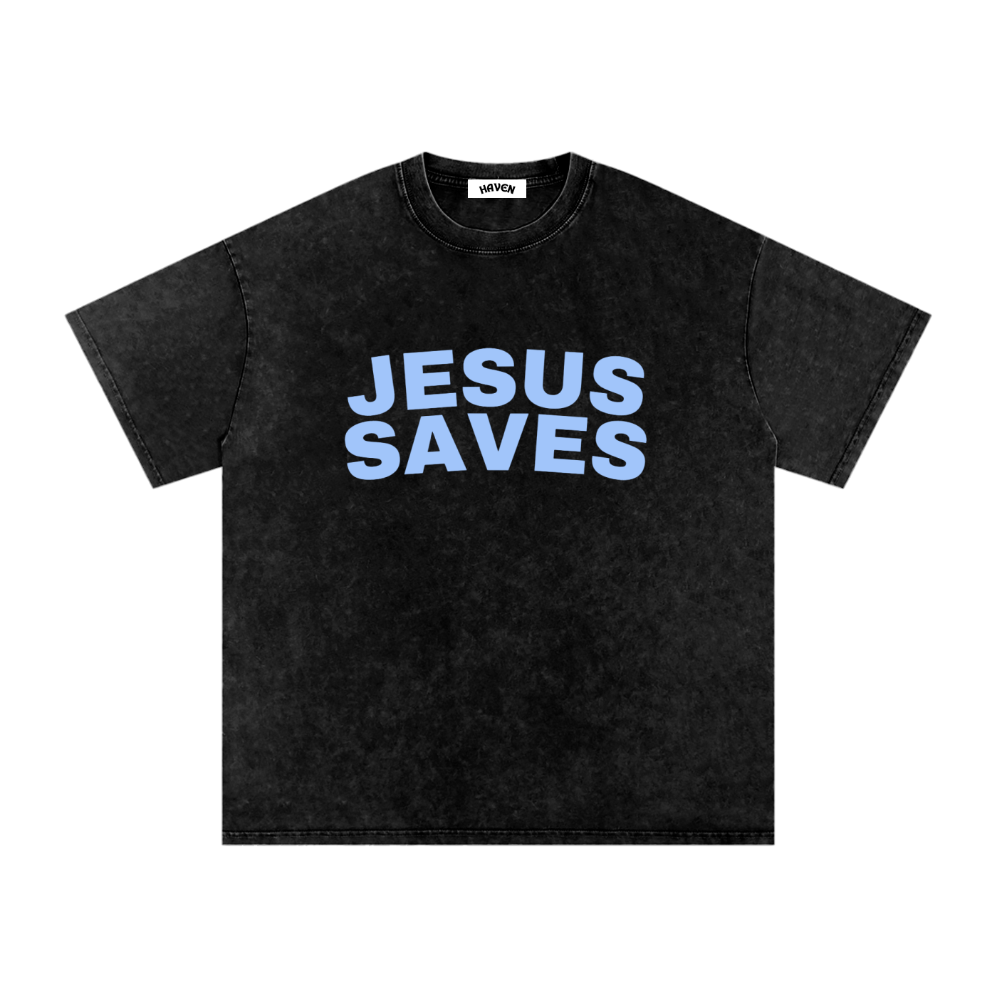 Jesus Saves Snow Washed Oversized T-Shirt