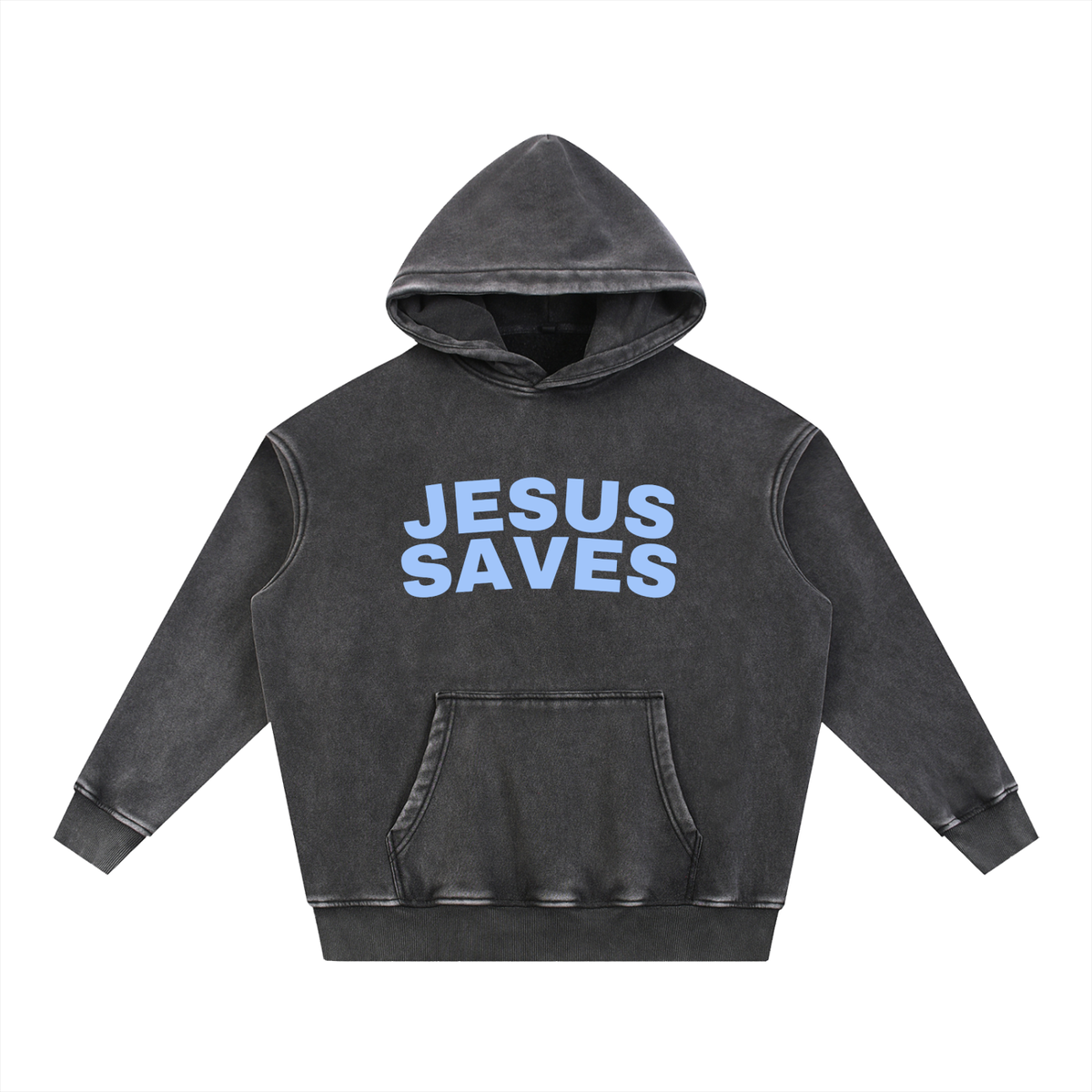 Jesus Saves Snow Washed Oversized Hoodie